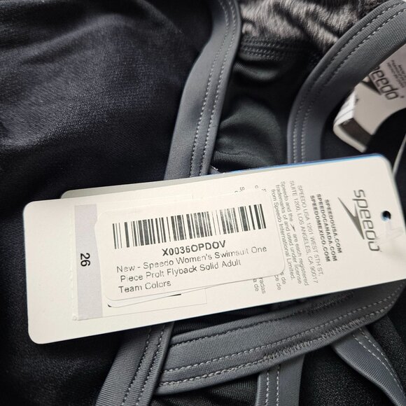 Speedo Womens Pro LT One-Piece Swimsuit Black & Gray Size 26 Competitive Pool - Picture 8 of 9